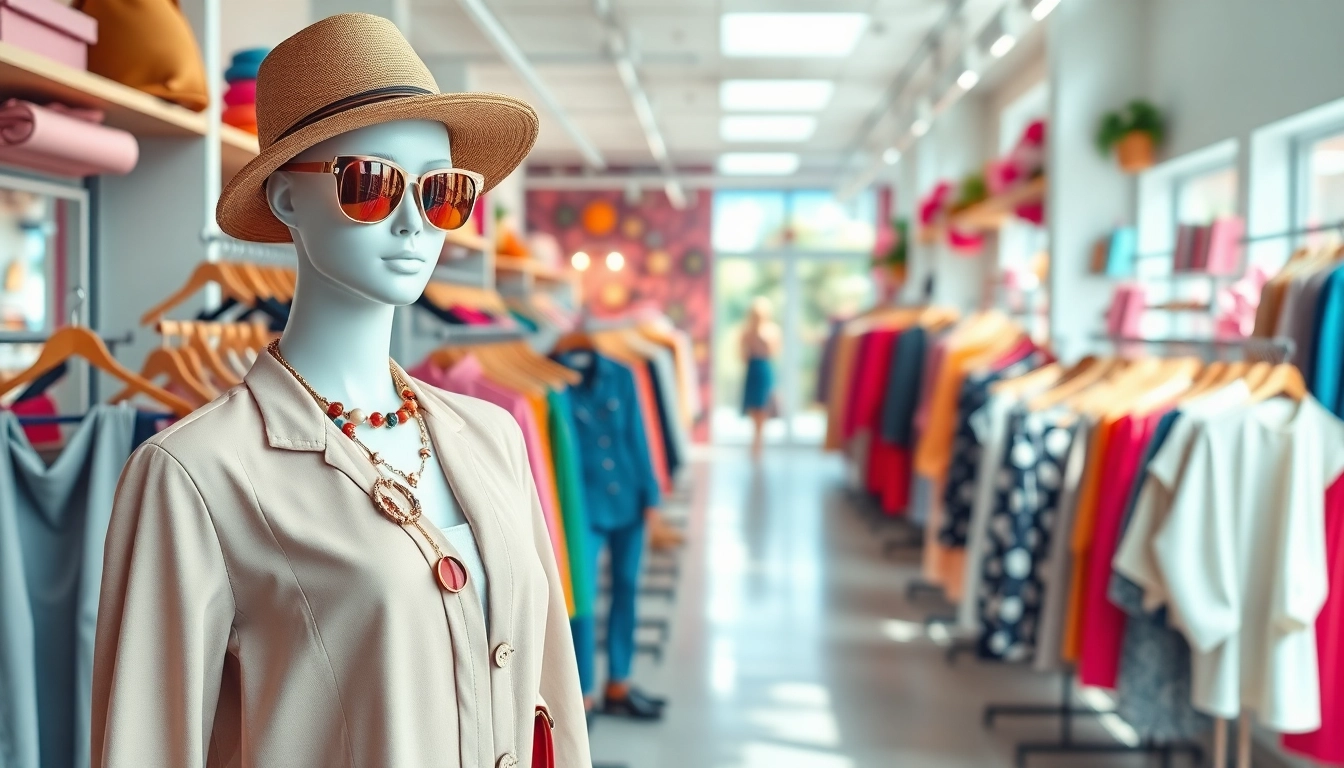 Mode & Lifestyle Onlineshops in an inviting boutique with diverse apparel and vibrant decor