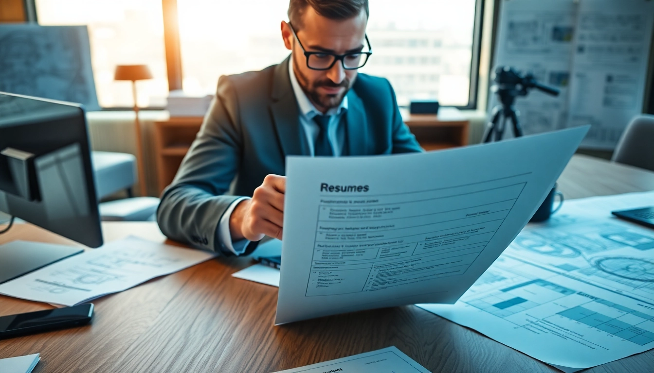 Headhunter Ingenieure reviewing qualifications in a modern office environment.