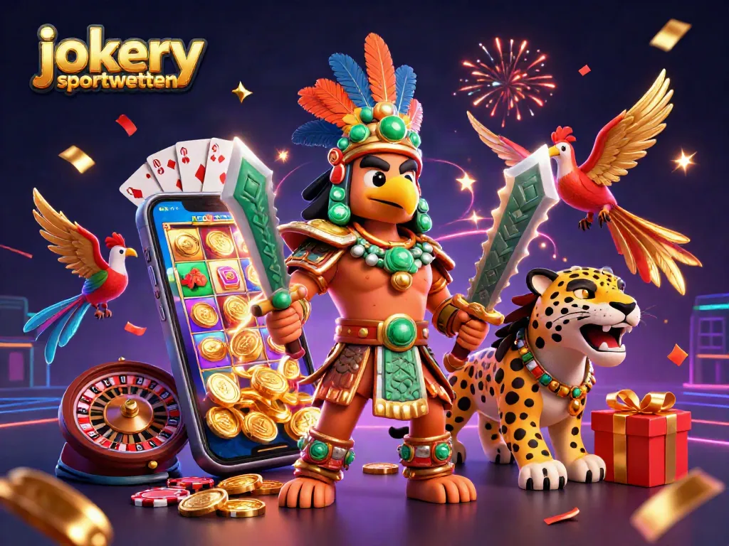 Engage with jokery sportwetten through dynamic betting adventures with Aztec-themed illustrations.