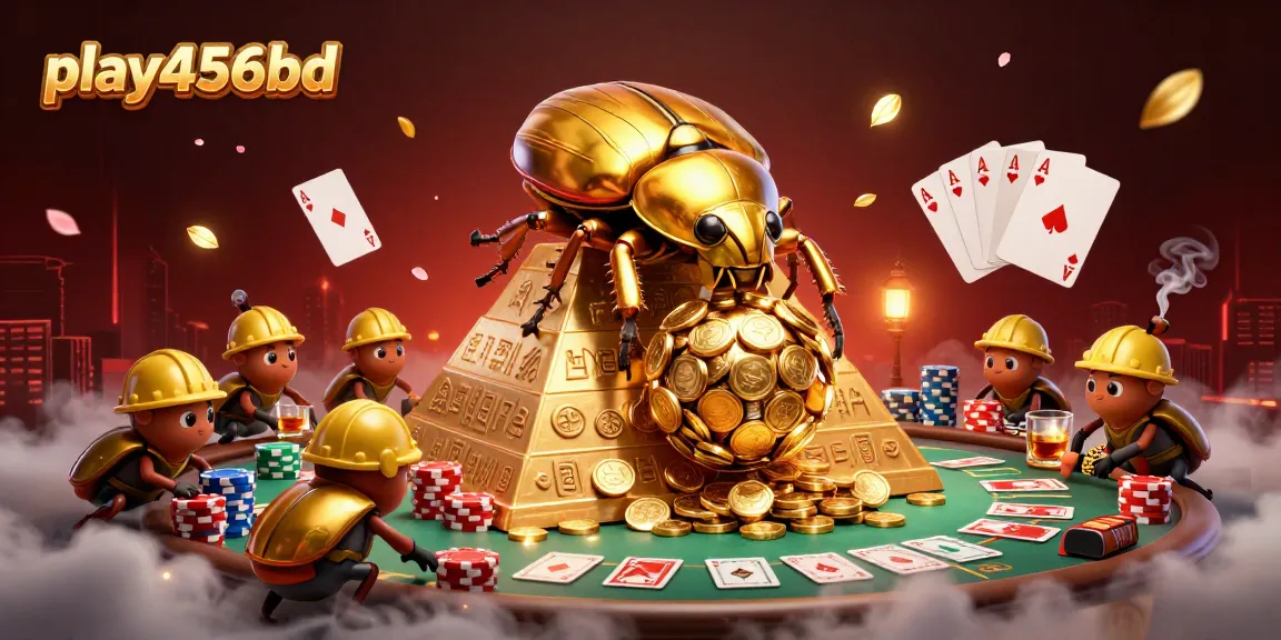 Engage in exciting gameplay at play456bd with a vibrant 3D casino scene featuring poker elements.