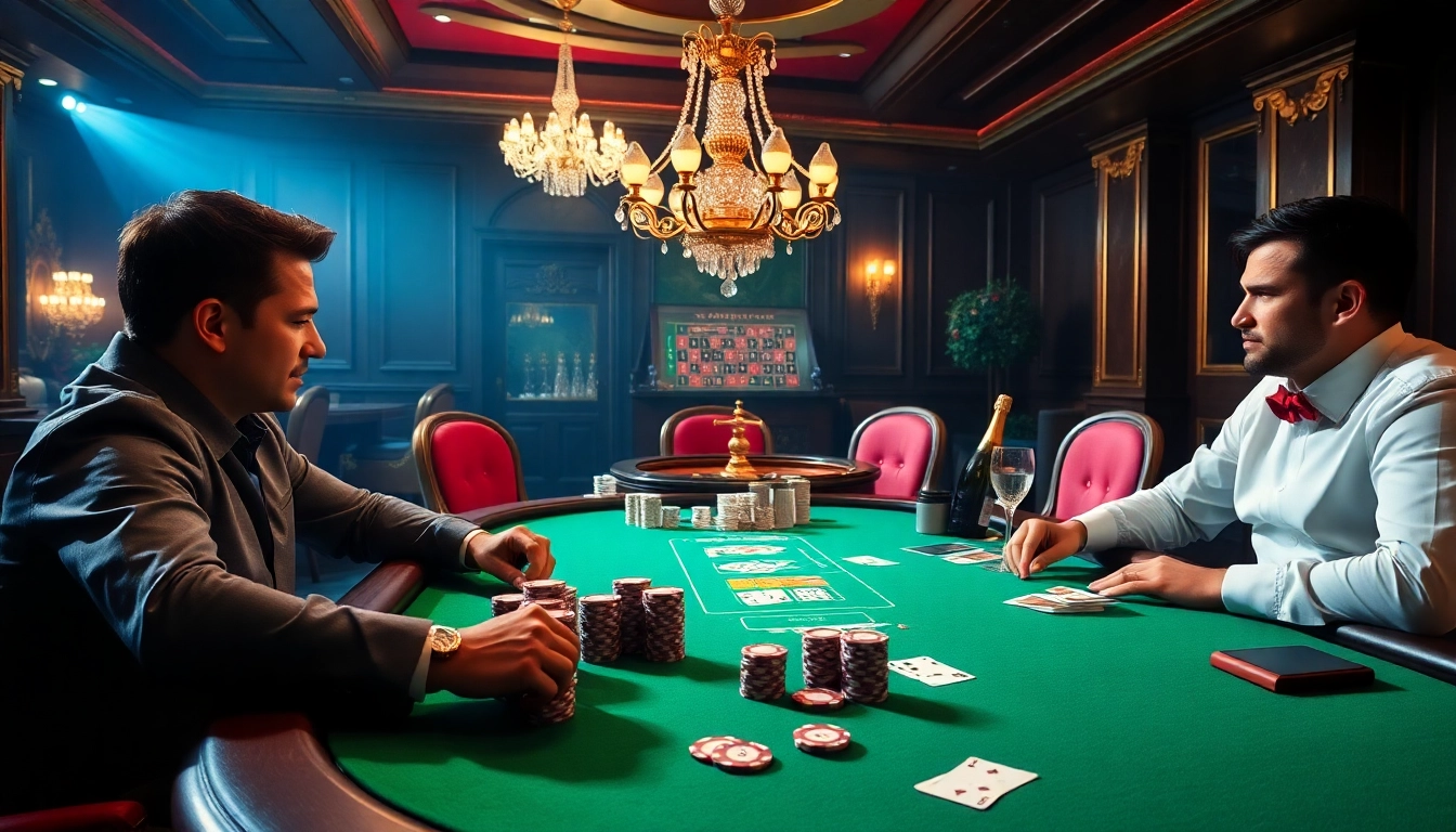 Professional gamblers at a vibrant poker table emphasize Anti Plagiat and integrity in gaming.
