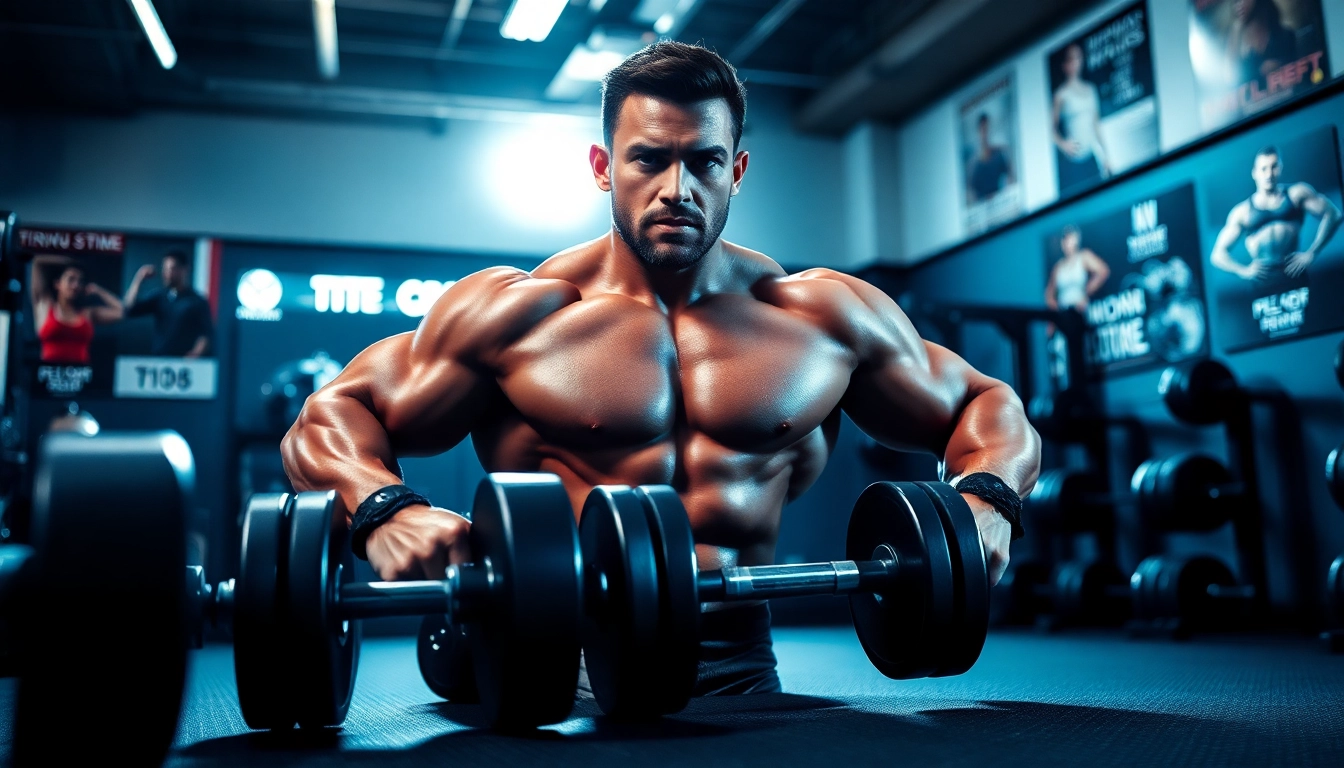 Clenbuterol kaufen zeigt die Transformation eines Bodybuilders in einem Fitnessstudio