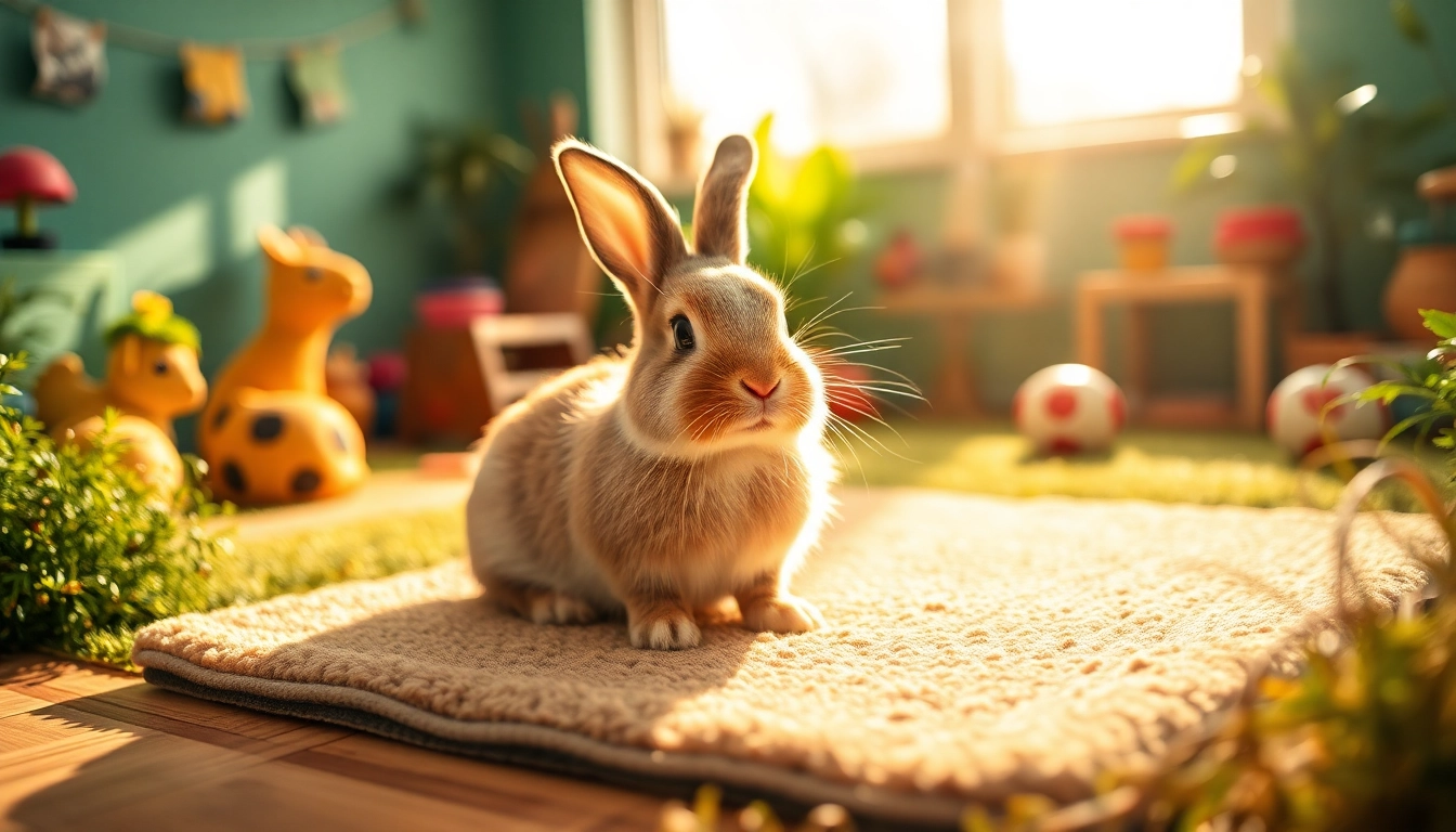 Nagermatte creating a comfortable space for pets in a warm rabbit habitat.