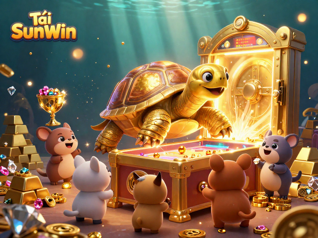 Tải SunWin unlocking fun with a colossal tortoise pinball, gem treasures, and animated gameplay elements
