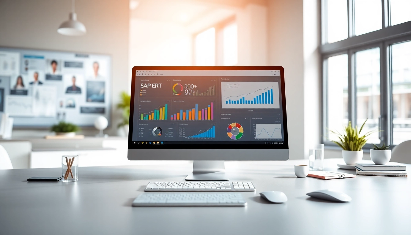 Effiziente Verwaltung mit SAP ERP Software in einem modernen Arbeitsplatz.