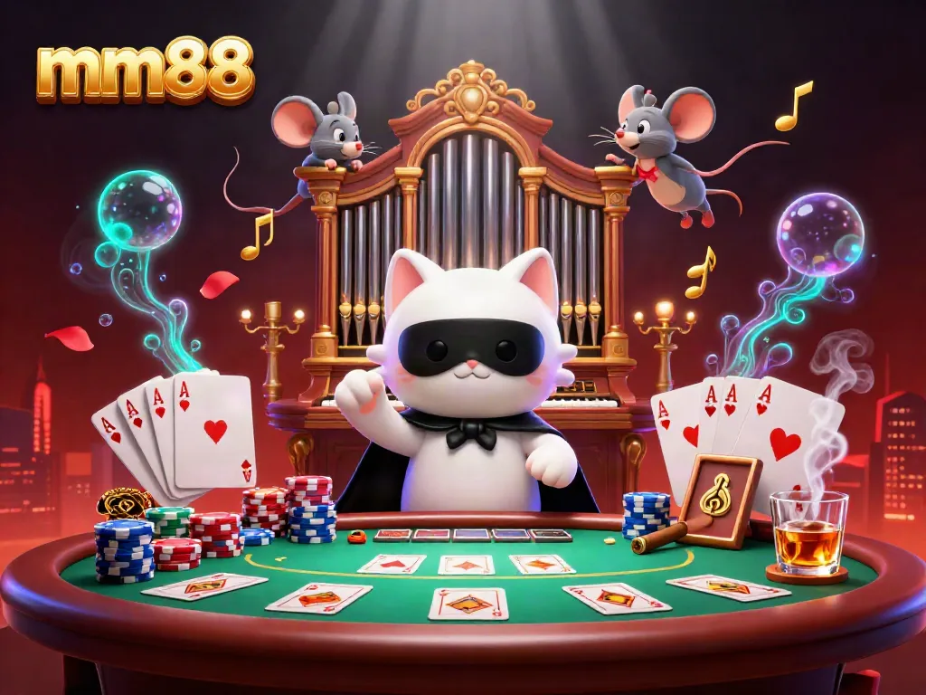Experience tension and excitement with mm88 at a vibrant casino scene, showcasing diverse poker elements.