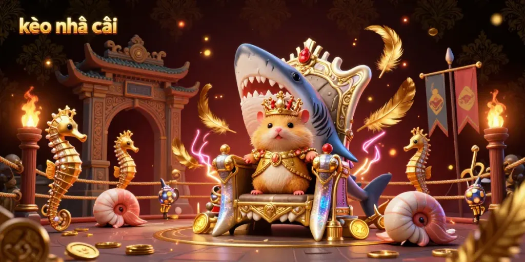 Engage with kèo nhà cái as a golden hamster king presides over a dynamic betting arena.