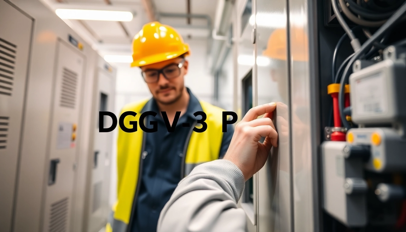 Technician performing DGUV V3 Prüfung on electrical devices in a workshop setting, ensuring safety compliance.