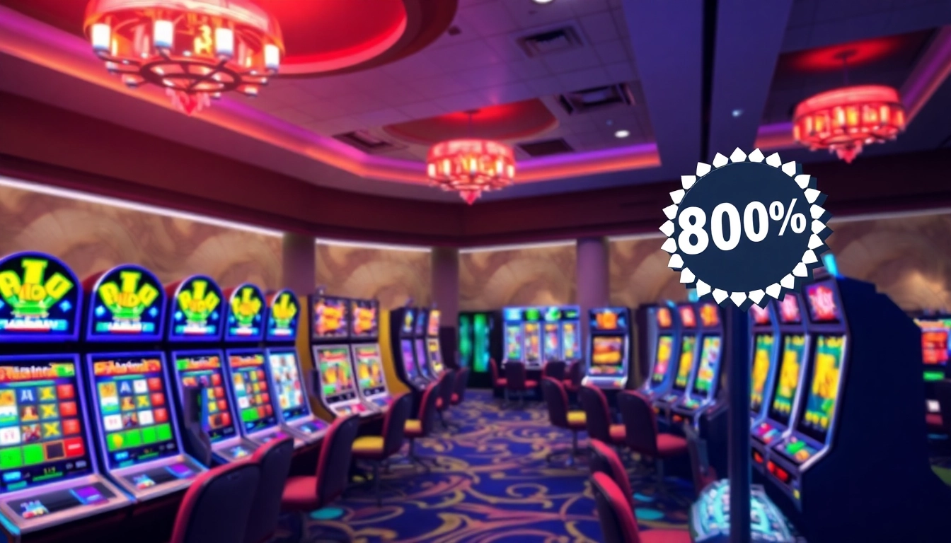 Spiele im Bonus Casino: Gewinne Freispiele und exklusive Angebote mit einem glänzenden Spielautomaten im Hintergrund.
