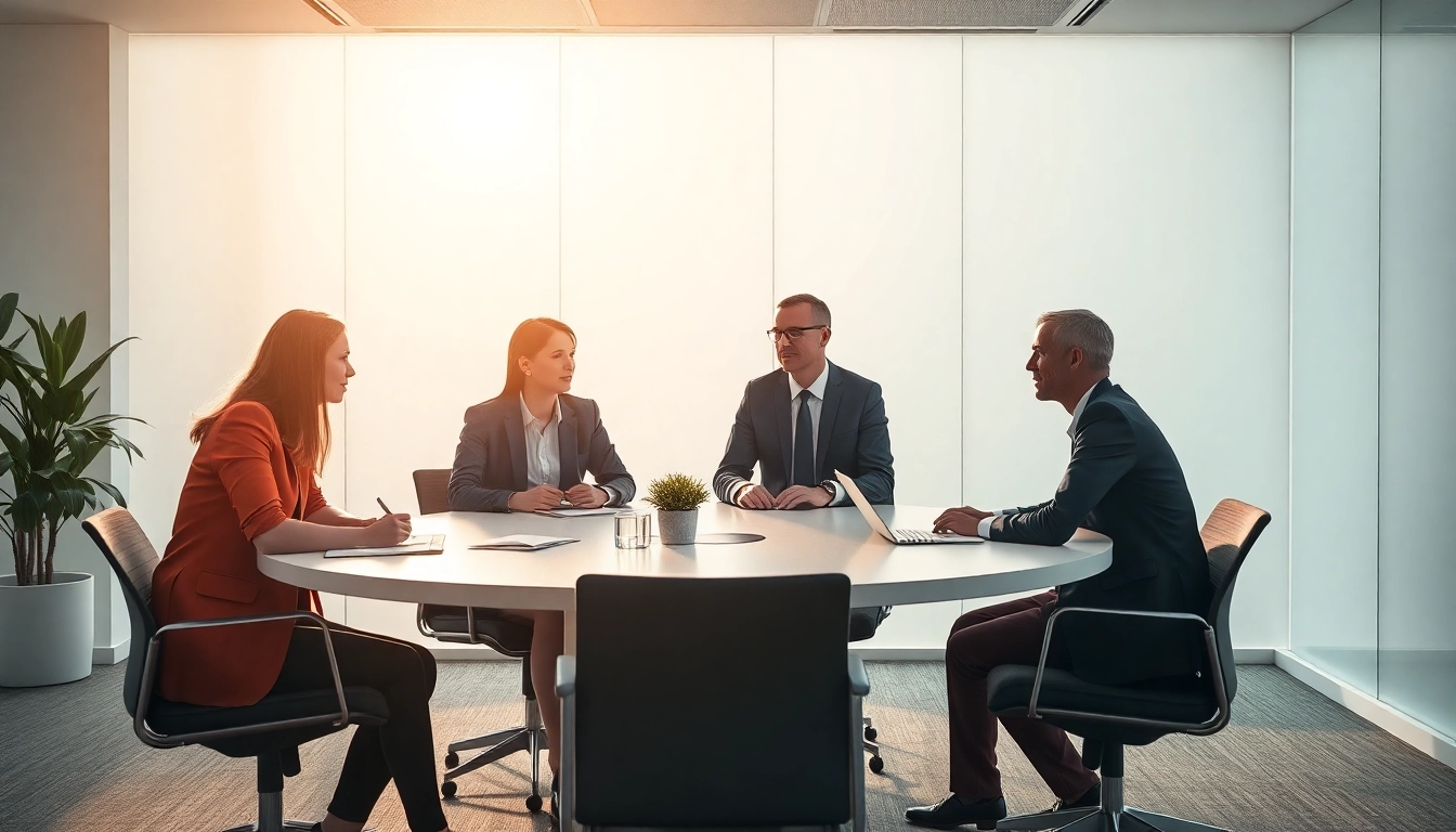 Beratungssitzung zur Unternehmensberatung Hannover mit einem engagierten Team an einem Tisch.