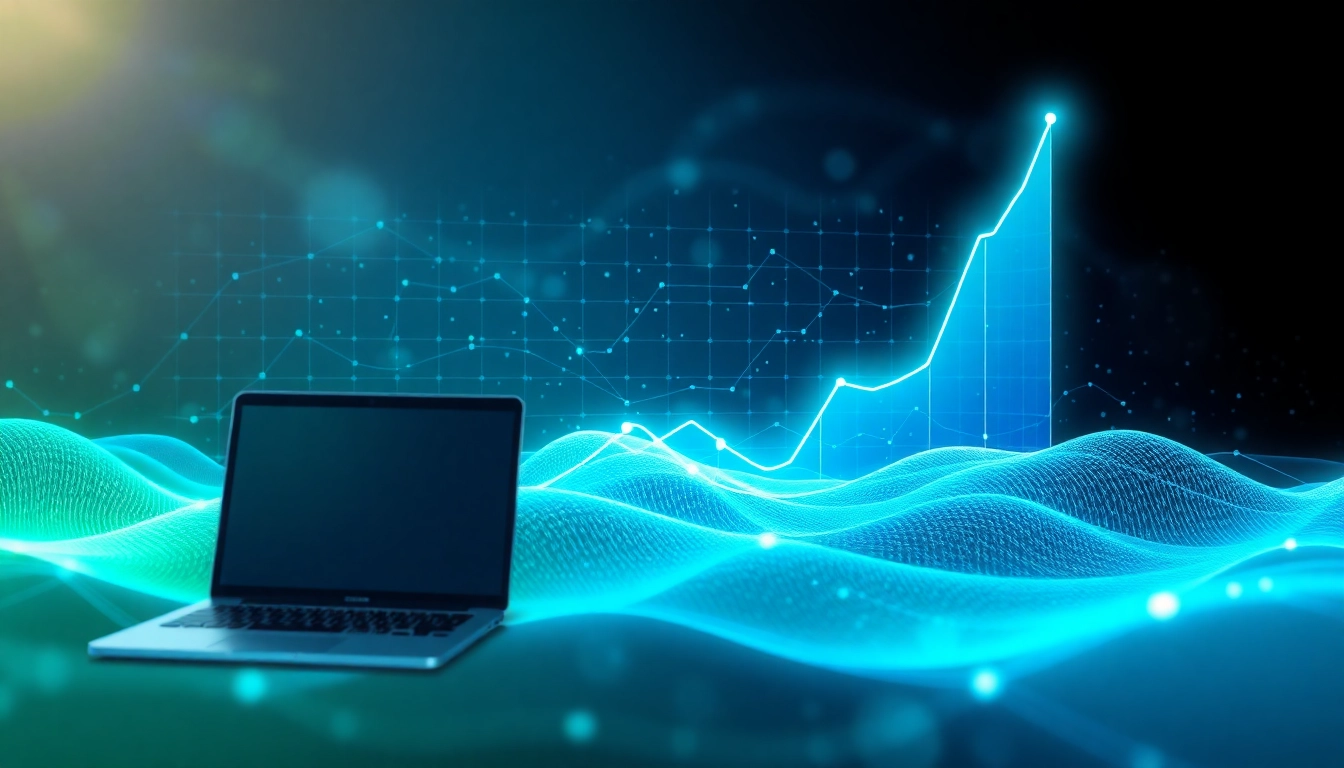 Visualisierung des Web-Rangs erläutert durch einen dynamischen Graphen in einer digitalen Landschaft.