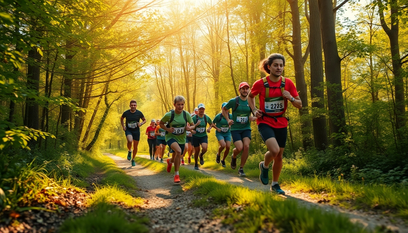 Erleben Sie die aufregende Wetziker OL Challenge mit Teilnehmern, die durch die Natur rennen und den Wettkampfgeist verkörpern.
