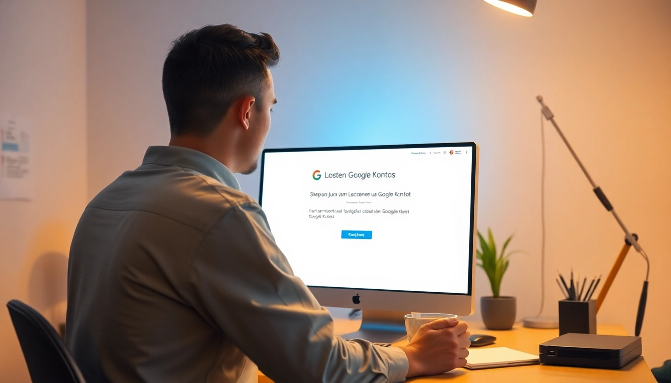 Erfolgreiches Löschen eines Google Kontos durch einen Benutzer in einem modernen Raum.