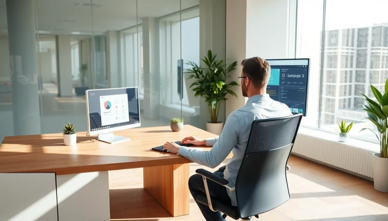 Vermittler analysiert Bewerberdaten zur Personalvermittlung im modernen Büro.