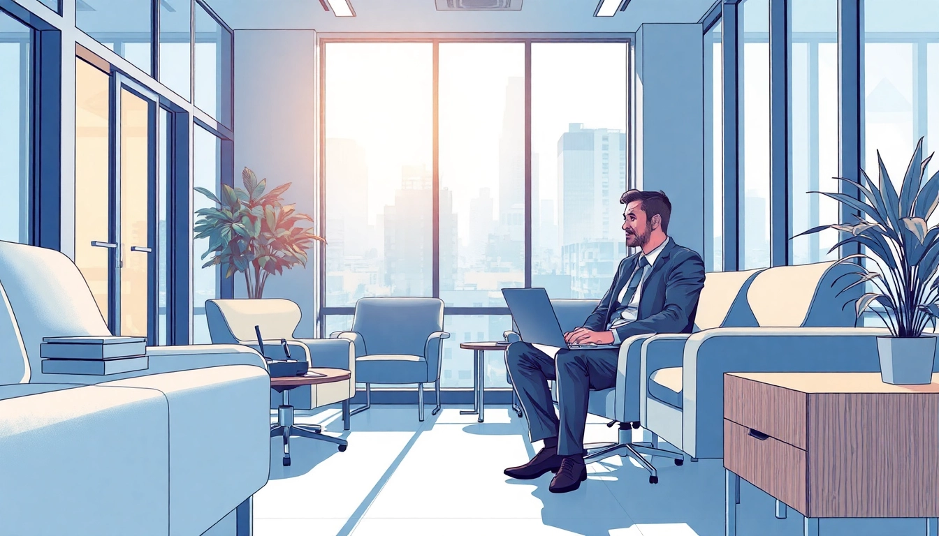 Interaktion zwischen einem Headhunter Krefeld und einem Klienten in einem modernen Büro.