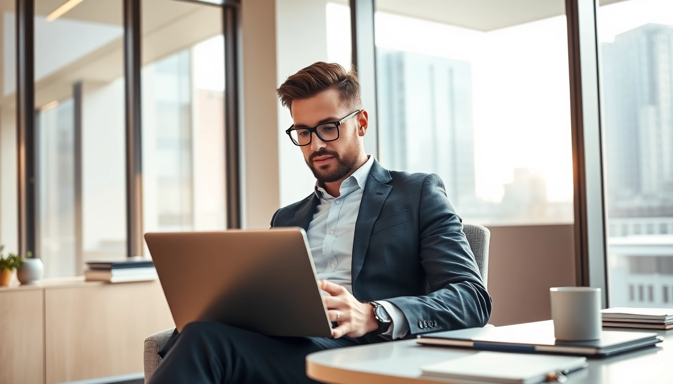 Headhunter IT analysiert das Profil eines IT-Kandidaten in einem modernen Büro.